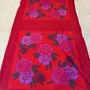VTGE Marimekko Fujiwo Ishimoto Floral Fabric Panel 99"X54" -Bold Peony Design